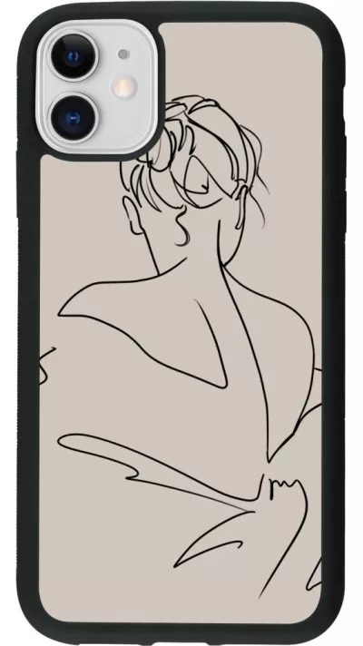 Coque iPhone 11 - Silicone rigide noir Salnikova 05