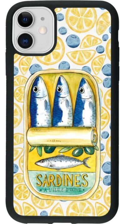 iPhone 11 Case Hülle - Silikon schwarz Sardines in oil 2026