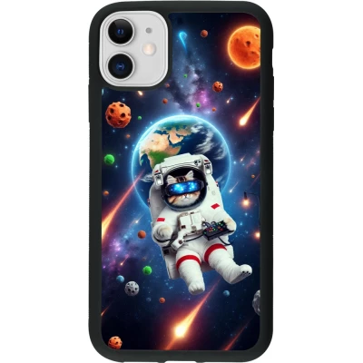 iPhone 11 Case Hülle - Silikon schwarz VR SpaceCat Odyssee