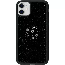 Hülle iPhone 11 - Silikon schwarz Space Doodle