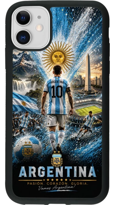 iPhone 11 Case Hülle - Silikon schwarz Fussball Argentinien splash 2026