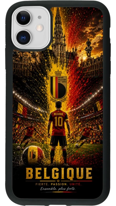 iPhone 11 Case Hülle - Silikon schwarz Fussball Belgien splash 2026