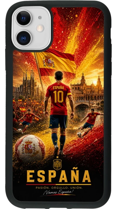 iPhone 11 Case Hülle - Silikon schwarz Fussball Espanien splash 2026