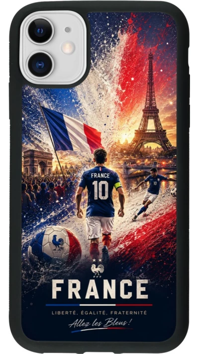 iPhone 11 Case Hülle - Silikon schwarz Fussball Frankreich splash 2026