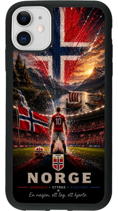 iPhone 11 Case Hülle - Silikon schwarz Fussball Norwegen splash 2026