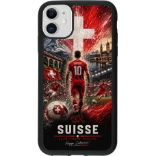 iPhone 11 Case Hülle - Silikon schwarz Fussball Suisse splash 2026