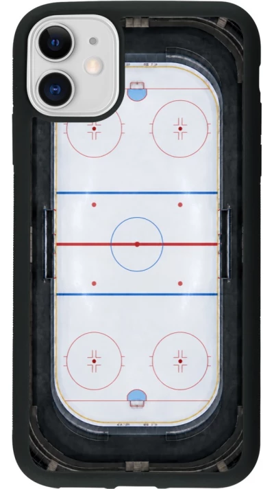 Coque iPhone 11 - Silicone rigide noir Sports 2026 Hockey