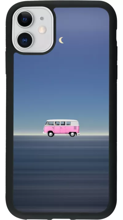 Coque iPhone 11 - Silicone rigide noir Spring 23 pink bus