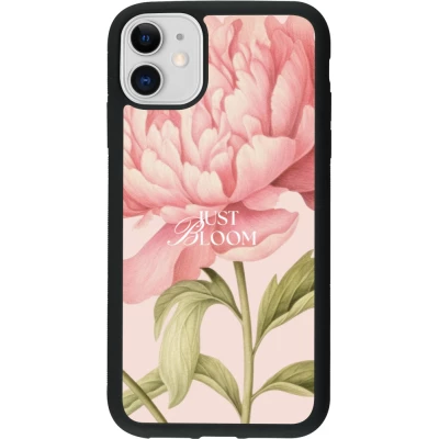Coque iPhone 11 - Silicone rigide noir Just Bloom Spring 2026