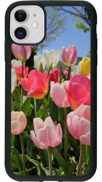 iPhone 11 Case Hülle - Silikon schwarz Tulips Spring 2026