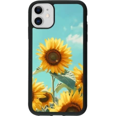 Coque iPhone 11 - Silicone rigide noir Sunflowers Summer 2026