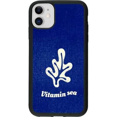 Coque iPhone 11 - Silicone rigide noir Vitamin sea Summer 2026