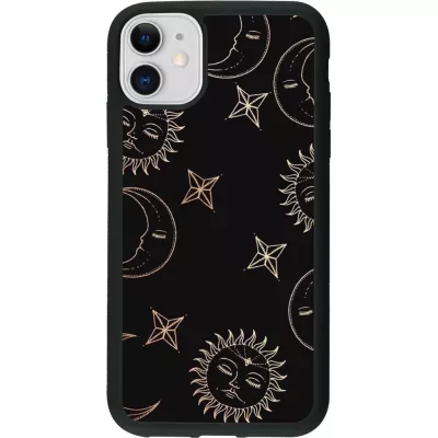 Hülle iPhone 11 - Silikon schwarz Suns and Moons
