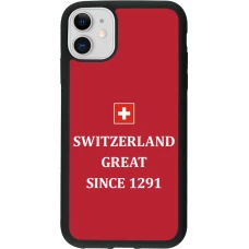 Coque iPhone 11 - Silicone rigide noir Switzerland Great Since 1291
