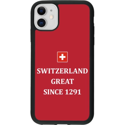 Coque iPhone 11 - Silicone rigide noir Switzerland Great Since 1291