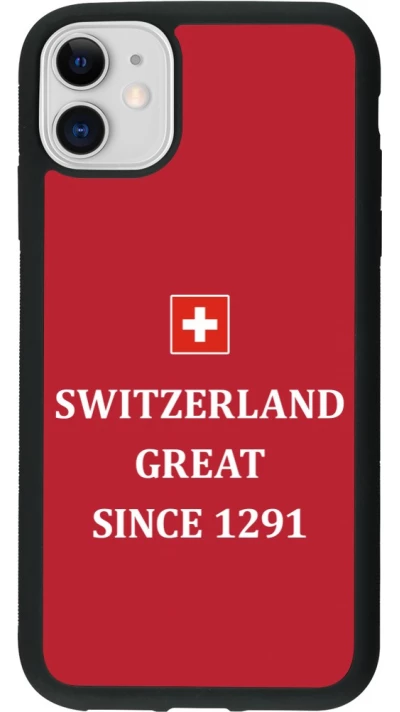 Coque iPhone 11 - Silicone rigide noir Switzerland Great Since 1291