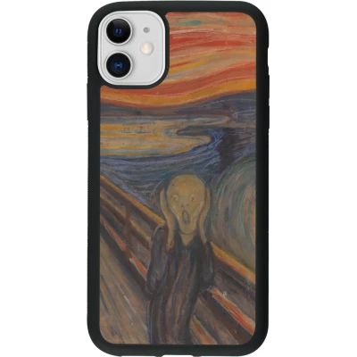 Coque iPhone 11 - Silicone rigide noir Tableau art - Le Cri - Edvard Munch