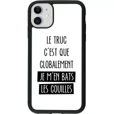 Coque iPhone 11 - Silicone rigide noir Le truc globalement bats les couilles