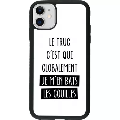 Coque iPhone 11 - Silicone rigide noir Le truc globalement bats les couilles