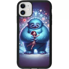 Coque iPhone 11 - Silicone rigide noir Valentine 2024 Fluffy Love