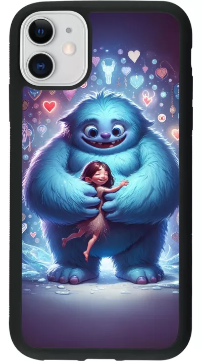 iPhone 11 Case Hülle - Silikon schwarz Valentin 2024 Flauschige Liebe