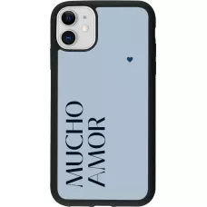 iPhone 11 Case Hülle - Silikon schwarz Valentine 2024 mucho amor azul
