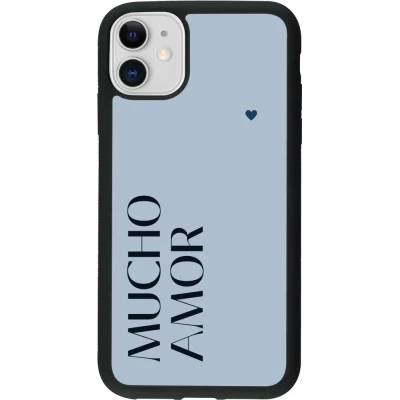 iPhone 11 Case Hülle - Silikon schwarz Valentine 2024 mucho amor azul