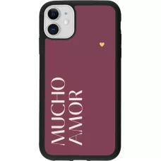 iPhone 11 Case Hülle - Silikon schwarz Valentine 2024 mucho amor rosado