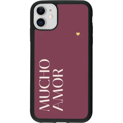 iPhone 11 Case Hülle - Silikon schwarz Valentine 2024 mucho amor rosado