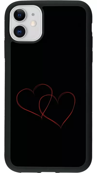 iPhone 11 Case Hülle - Silikon schwarz Valentine 2023 attached heart