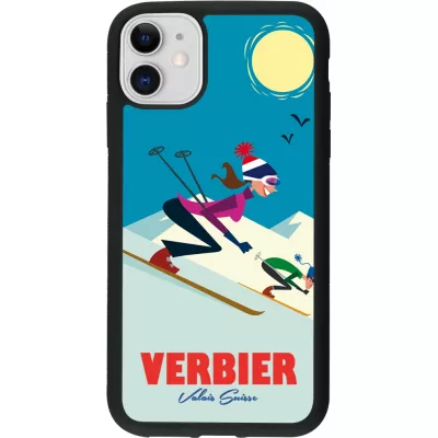iPhone 11 Case Hülle - Silikon schwarz Verbier Ski Downhill