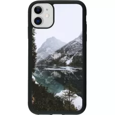 iPhone 11 Case Hülle - Silikon schwarz Winter 22 snowy mountain and lake