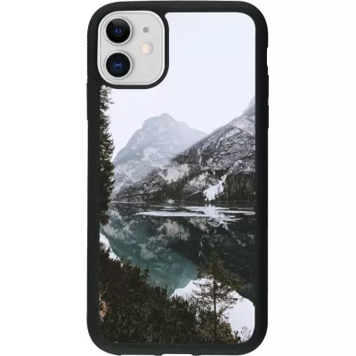 iPhone 11 Case Hülle - Silikon schwarz Winter 22 snowy mountain and lake