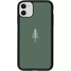 Coque iPhone 11 - Silicone rigide noir Christmas 22 minimalist tree