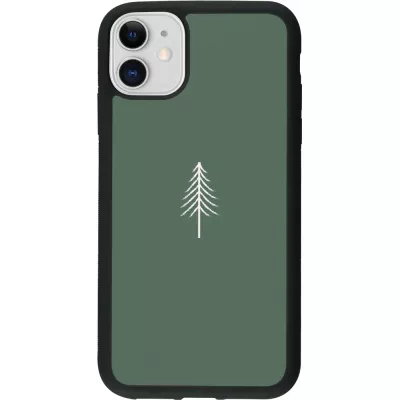 Coque iPhone 11 - Silicone rigide noir Christmas 22 minimalist tree