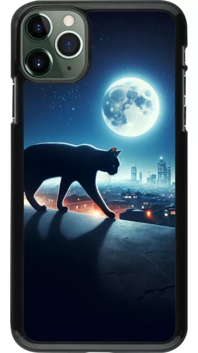 iPhone 11 Pro Max Case Hülle - Schwarze Katze unter dem Vollmond