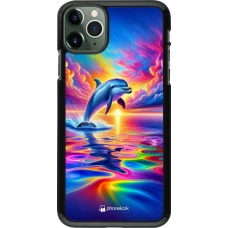 iPhone 11 Pro Max Case Hülle - Glücklicher Regenbogen-Delfin