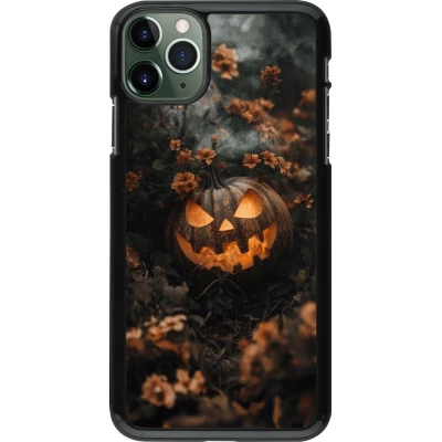 Coque iPhone 11 Pro Max - Halloween 2025 Pumpkin with flowers