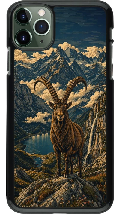 Coque iPhone 11 Pro Max - Linocut Bouquetin