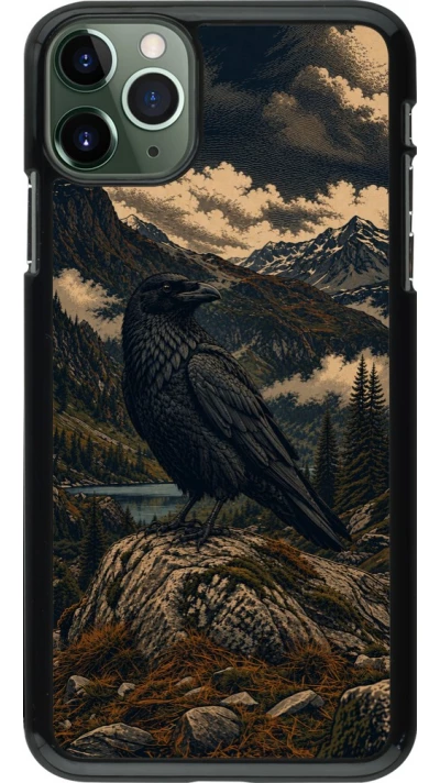 Coque iPhone 11 Pro Max - Linocut Grand Corbeau