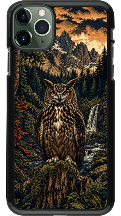 Coque iPhone 11 Pro Max - Linocut Grand-Duc