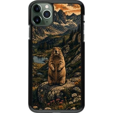 Coque iPhone 11 Pro Max - Linocut Marmotte
