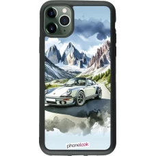 iPhone 11 Pro Max Case Hülle - Silikon schwarz Porsche 911 Berg Aquarell