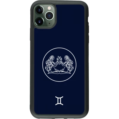 iPhone 11 Pro Max Case Hülle - Silikon schwarz Astrologie Zwillinge