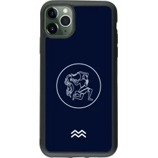 Coque iPhone 11 Pro Max - Silicone rigide noir Astrologie Verseau