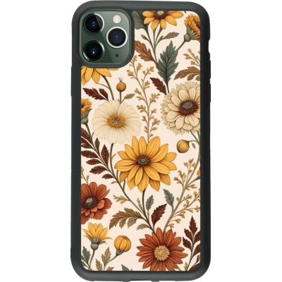 iPhone 11 Pro Max Case Hülle - Silikon schwarz Autumn 25 Flower pattern