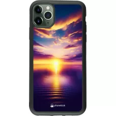 iPhone 11 Pro Max Case Hülle - Silikon schwarz Sonnenuntergang gelb violett