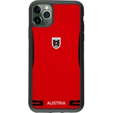 Coque iPhone 11 Pro Max - Silicone rigide noir Maillot de football Autriche 2026 personnalisable