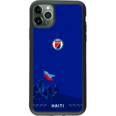 Coque iPhone 11 Pro Max - Silicone rigide noir Maillot de football Haiti 2026 personnalisable