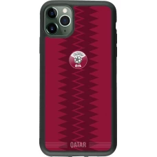 iPhone 11 Pro Max Case Hülle - Silikon schwarz Qatar 2026 personalisierbares Fussballtrikot